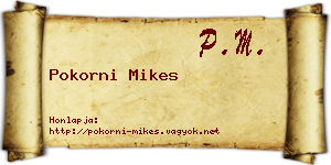 Pokorni Mikes névjegykártya